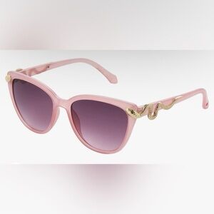 NWOT Betsey Johnson Serpentine Sunglasses Cat Eye PINK